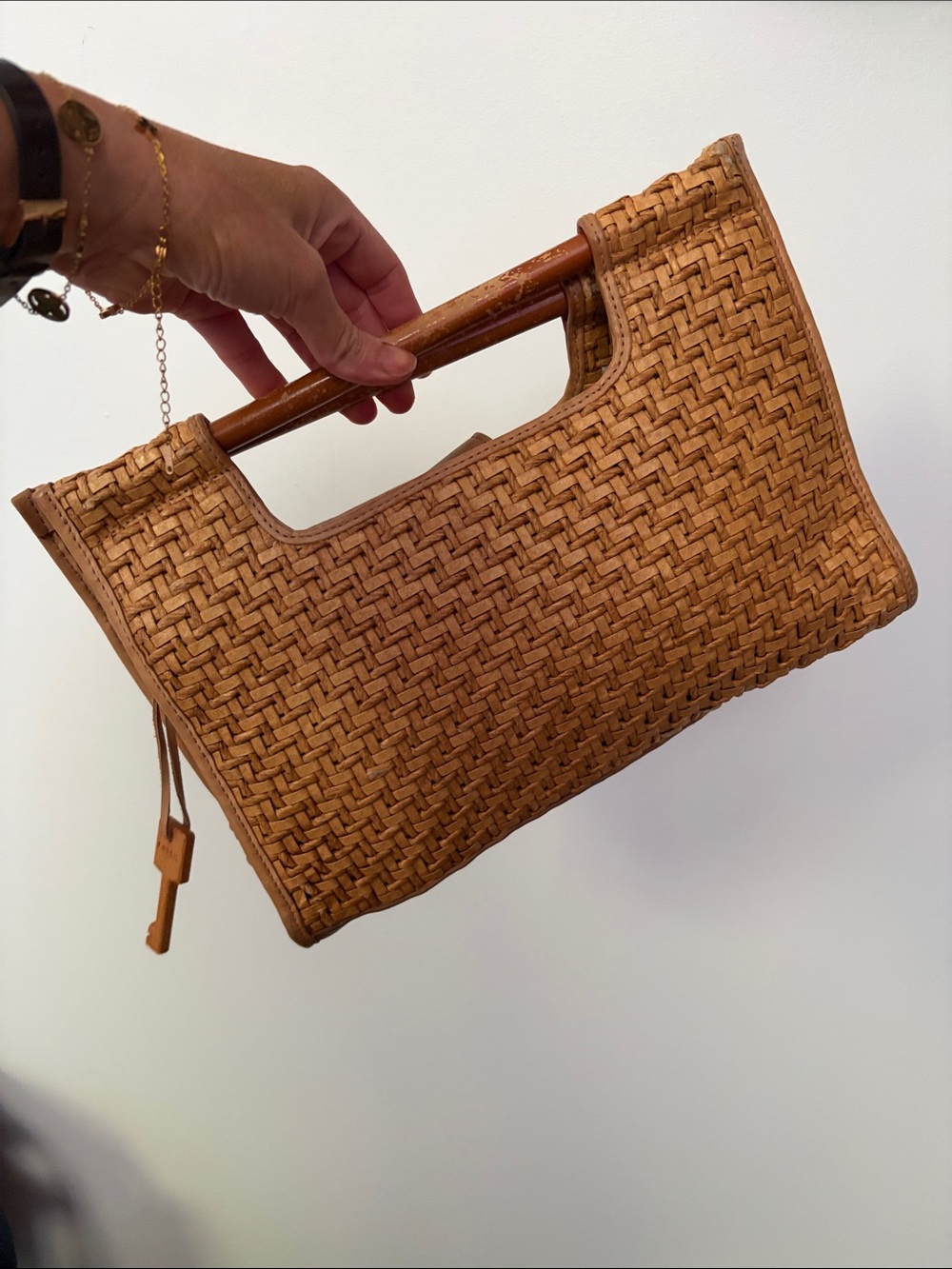 Vintage Woven Rattan Clutch